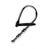 Серебристый уретральный плаг-бусины TOYFA Metal с мягким фиксириющим кольцом - ToyFa - купить с доставкой в Мурманске