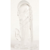 Прозрачная гелевая насадка с клиторальным отростком - 13 см. - Toyfa Basic - в Мурманске купить с доставкой