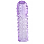 Насадка гелевая фиолетовая с точками, шипами и наплывами - 13,5 см. - Toyfa Basic - в Мурманске купить с доставкой