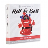 Стимулирующий презерватив-насадка Roll   Ball Strawberry - Sitabella - купить с доставкой в Мурманске