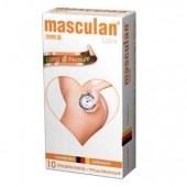 Розовые презервативы Masculan Ultra Long Pleasure с колечками, пупырышками и продлевающим эффектом - 10 шт. - Masculan - купить с доставкой в Мурманске