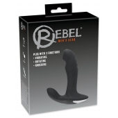 Черный вибромассажер простаты с функцией римминга Plug with Perineum Stimulator - 16,6 см. - Orion - в Мурманске купить с доставкой
