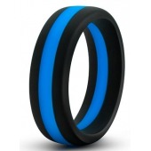 Черно-синее эрекционное кольцо Silicone Go Pro Cock Ring - Blush Novelties - в Мурманске купить с доставкой