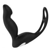Черный вибромассажер простаты P-PLEASER W ERECTION ENHANCE - Dream Toys - в Мурманске купить с доставкой