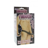 Мужской фаллопротез с вибрацией ROBOTIC MALE STRAP-ON BLACK - 17 см. - Seven Creations - купить с доставкой в Мурманске