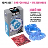 Голубое эрекционное виброкольцо Luxe VIBRO  Дьявол в доспехах  + презерватив - Luxe - в Мурманске купить с доставкой