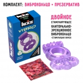 Фиолетовое эрекционное виброкольцо Luxe VIBRO  Секрет Кощея  + презерватив - Luxe - в Мурманске купить с доставкой