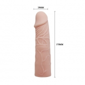 Закрытая телесная насадка-фаллос - 17 см. - Sex Expert - в Мурманске купить с доставкой