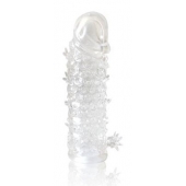 Закрытая прозрачная рельефная насадка Crystal sleeve - 13 см. - Erowoman-Eroman - в Мурманске купить с доставкой