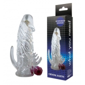 Закрытая прозрачная вибронасадка на пенис Crystal Sleeve Vibe - Erowoman-Eroman - в Мурманске купить с доставкой
