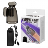 Дымчатая насадка-мастурбатор с вибрацией Vibrating Crystal Cap III - Baile - в Мурманске купить с доставкой