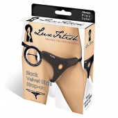 Черные плюшевые трусики для страпона - Lux Fetish - купить с доставкой в Мурманске