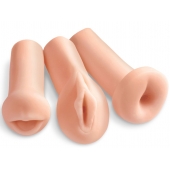 Комплект из 3 мастурбаторов All 3 Holes: вагина, анус, ротик - Pipedream - в Мурманске купить с доставкой