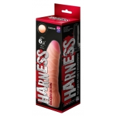 Телесная изогнутая насадка на Harness с коннектором BLACK LINE - 17 см. - LOVETOY (А-Полимер) - купить с доставкой в Мурманске