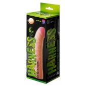 Телесная изогнутая насадка на Harness с коннектором GREEN LINE - 18 см. - LOVETOY (А-Полимер) - купить с доставкой в Мурманске