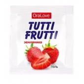Пробник гель-смазки Tutti-frutti с земляничным вкусом - 4 гр. - Биоритм - купить с доставкой в Мурманске