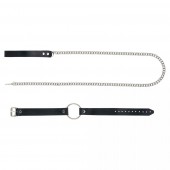 Черный поводок и чокер с кольцом Rada - Rebelts - купить с доставкой в Мурманске