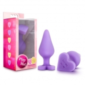 Фиолетовая анальная пробка Naughty Candy Heart Do Me Now - 8,9 см. - Blush Novelties - купить с доставкой в Мурманске