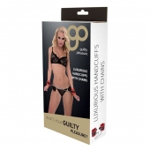 Красно-чёрные наручники на металлической цепочке - Blush Novelties - купить с доставкой в Мурманске