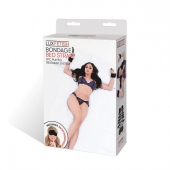Чёрные манжеты для фиксации на кровати Bondage Bed Strap - Lux Fetish - купить с доставкой в Мурманске
