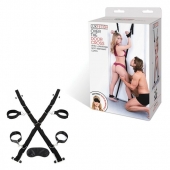 Чёрный набор для фиксации у двери - Lux Fetish - купить с доставкой в Мурманске