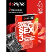 Презервативы для орального секса DOMINO Sweet Sex с ароматом клубничного коктейля  - 3 шт. - Domino - купить с доставкой в Мурманске