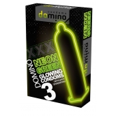 Презервативы DOMINO Neon Green со светящимся в темноте кончиком - 3 шт. - Domino - купить с доставкой в Мурманске