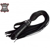 Черная плеть  Ковбой  с ручкой-фаллосом - 55 см. - Sitabella - купить с доставкой в Мурманске