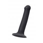 Черный фаллос на присоске Silicone Bendable Dildo M - 18 см. - Strap-on-me - купить с доставкой в Мурманске