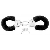 Меховые чёрные наручники Beginner s Furry Cuffs - Pipedream - купить с доставкой в Мурманске