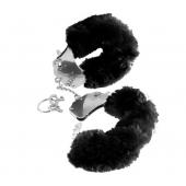 Металлические наручники Furry Love Cuffs с черным мехом - Pipedream - купить с доставкой в Мурманске