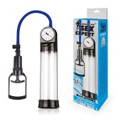 Прозрачная вакуумная помпа Sex Expert с манометром - Sex Expert - в Мурманске купить с доставкой