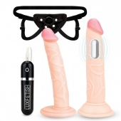 Регулируемые трусики с 2 насадками - 16 и 15 см. - Lux Fetish - купить с доставкой в Мурманске