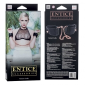 Черные мягкие наручники Entice French Cuffs с цепью - California Exotic Novelties - купить с доставкой в Мурманске
