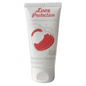 Лубрикант на водной основе с ароматом малины Love Protection Strawberry - 50 мл. - Lola Games - купить с доставкой в Мурманске