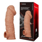 Телесная насадка на фаллос с фиксацией мошонки EXTREME SLEEVE - 15,6 см. - KOKOS - в Мурманске купить с доставкой