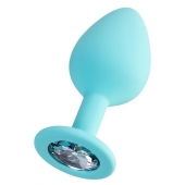 Мятная анальная втулка Brilliant с прозрачным кристаллом - 8 см. - ToyFa - купить с доставкой в Мурманске