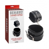 Черные оковы на ноги Obey Me Leather Ankle Cuffs - Chisa - купить с доставкой в Мурманске