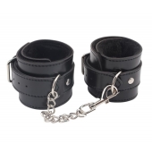 Черные оковы на ноги Obey Me Leather Ankle Cuffs - Chisa - купить с доставкой в Мурманске