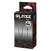 Черные зажимы на соски и клитор на цепочке DELUXE NIPPLE   CLIT CLAMPS - Dream Toys - купить с доставкой в Мурманске