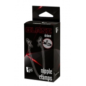 Черные зажимы на соски на цепочке BLAZE DELUXE NIPPLE CLAMPS - Dream Toys - купить с доставкой в Мурманске