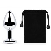 Серебристая анальная пробка с прозрачным стразом - 7,2 см. - Anal Jewelry Plug - купить с доставкой в Мурманске