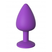 Фиолетовая анальная пробка со стразом Her Little Gem Large Plug - 9,5 см. - Pipedream - купить с доставкой в Мурманске