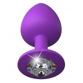 Фиолетовая анальная пробка со стразом Her Little Gem Large Plug - 9,5 см. - Pipedream - купить с доставкой в Мурманске