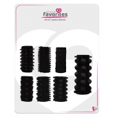 Набор из 7 черных насадок PENIS SLEEVES SET - Dream Toys - в Мурманске купить с доставкой