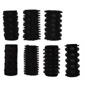 Набор из 7 черных насадок PENIS SLEEVES SET - Dream Toys - в Мурманске купить с доставкой