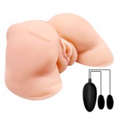 Телесная вибровагина Julie с 2 рабочими отверстиями - Baile - в Мурманске купить с доставкой