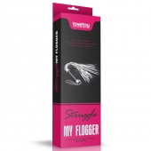 Серебристая плетка Struggle My Flogger с черной ручкой - 45 см. - Lovetoy - купить с доставкой в Мурманске