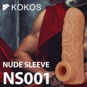 Телесная открытая насадка-реалистик с подхватом мошонки Nude Sleeve M - 12 см. - KOKOS - в Мурманске купить с доставкой