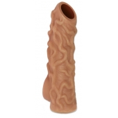 Телесная насадка с венками и открытой головкой Nude Sleeve L - 14 см. - KOKOS - в Мурманске купить с доставкой